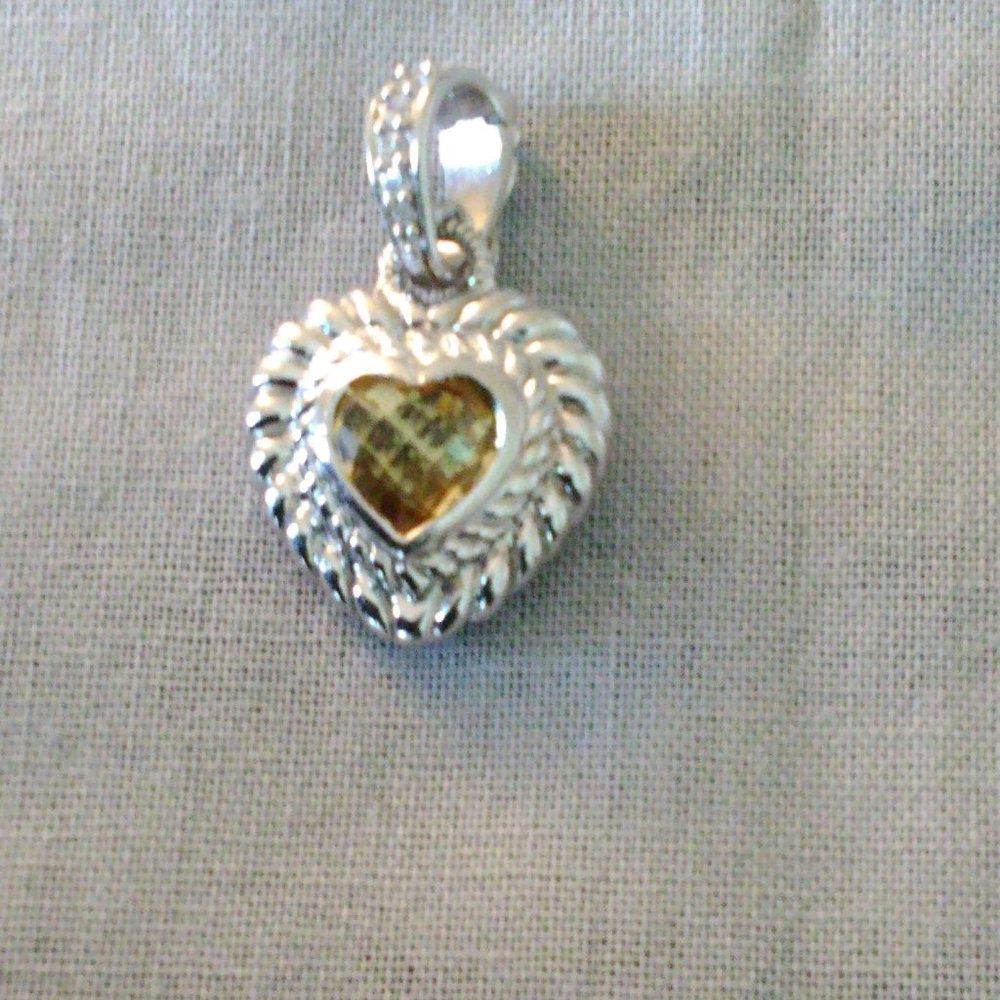 Judith Ripka Sterling Silver Citrine Pendant Enhancer